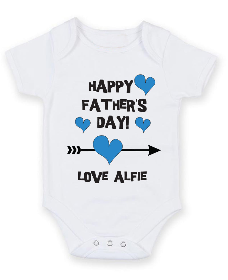 Happy Fathers Father's Day Arrow Baby Grow Bodysuit