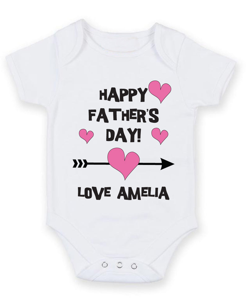 Happy Fathers Father's Day Arrow 2 Baby Grow Bodysuit