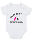 Happy First 1st Father's Day Baby Grow Bodysuit