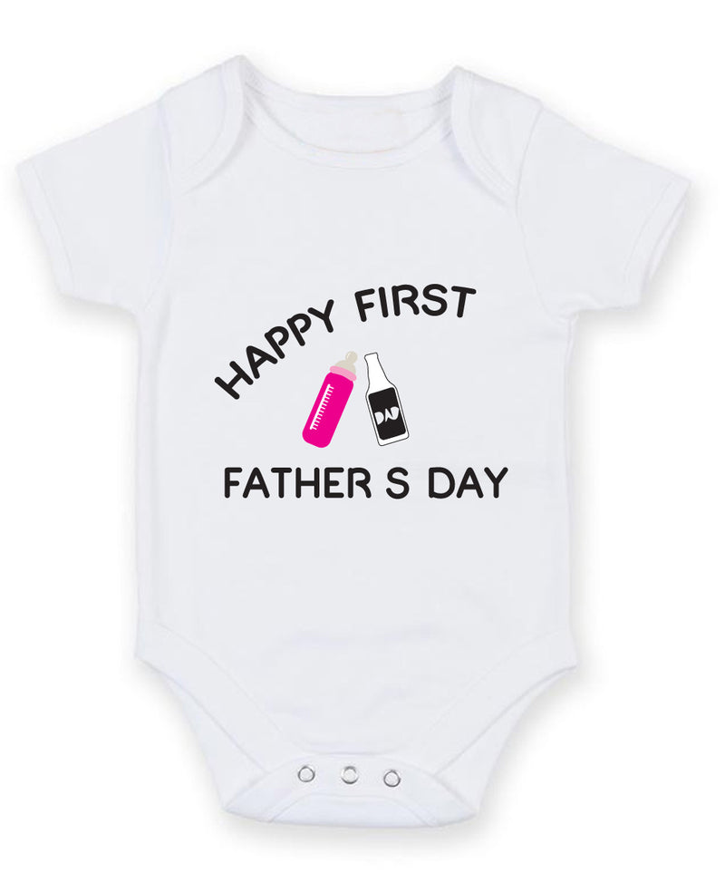 Happy First 1st Father's Day Baby Grow Bodysuit
