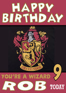 Harry Potter Gryffindor House THEME INSPIRED Kids Adult Personalised Birthday Card