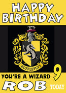 Harry Potter Hufflepuff House THEME INSPIRED Kids Adult Personalised Birthday Card