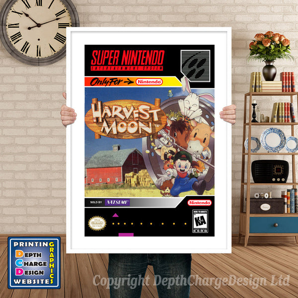 Harvest Moon Super Nintendo Game Inspired Theme Retro Gaming Poster