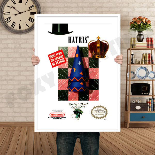 Hatris Retro Game Inspired Theme Nintendo NES Gaming