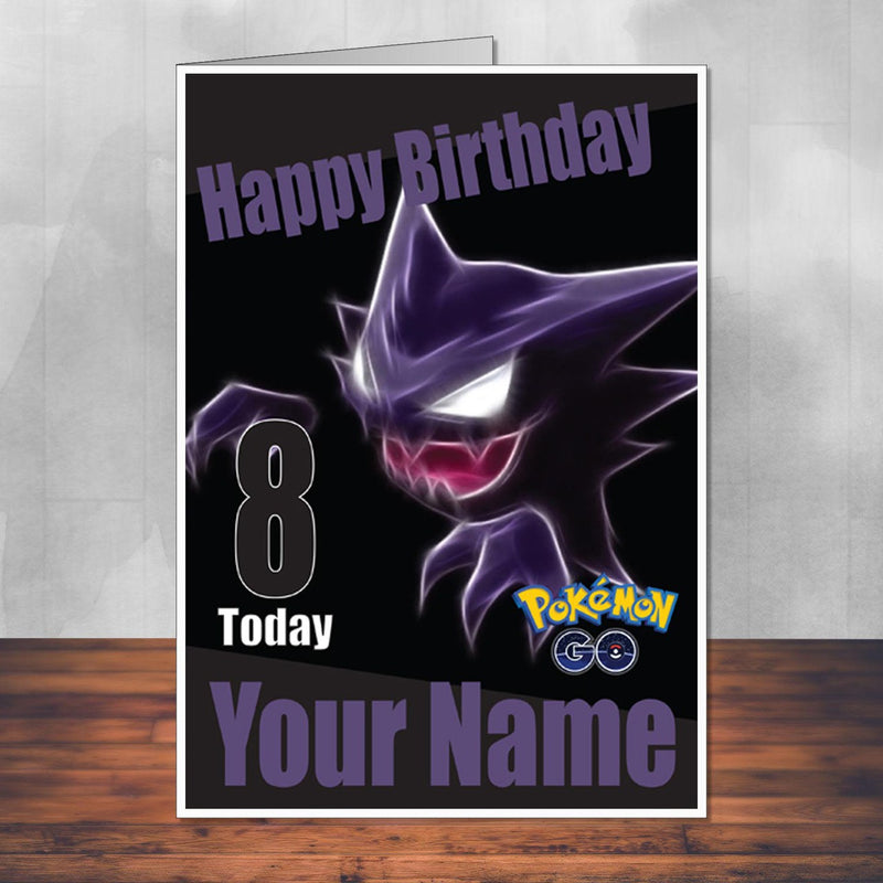 Haunter 2 Pokemon Go THEME INSPIRED Kids Adult Personalised Birthday Card Birthday Card