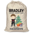 PERSONALISED Cartoon Inspired Super Hero Hawk Arrow - XL Children's Christmas Santa Sack CUSTOMISE Present