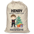 PERSONALISED Cartoon Inspired Super Hero Hawk Arrow HENRY - XL Children's Christmas Santa Sack CUSTOMISE Present