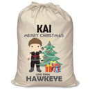 PERSONALISED Cartoon Inspired Super Hero Hawk Arrow KAI - XL Children's Christmas Santa Sack CUSTOMISE Present