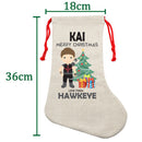 PERSONALISED Cartoon Inspired Super Hero Hawk Arrow KAI HIGH QUALITY Large CHRISTMAS STOCKING - Any Name you want!