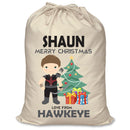 PERSONALISED Cartoon Inspired Super Hero Hawk Arrow SHAUN - XL Children's Christmas Santa Sack CUSTOMISE Present