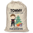 PERSONALISED Cartoon Inspired Super Hero Hawk Arrow TOMMY - XL Children's Christmas Santa Sack CUSTOMISE Present