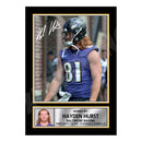 Hayden Hurst 2 Limited Edition Football Signed Print - American Footballer