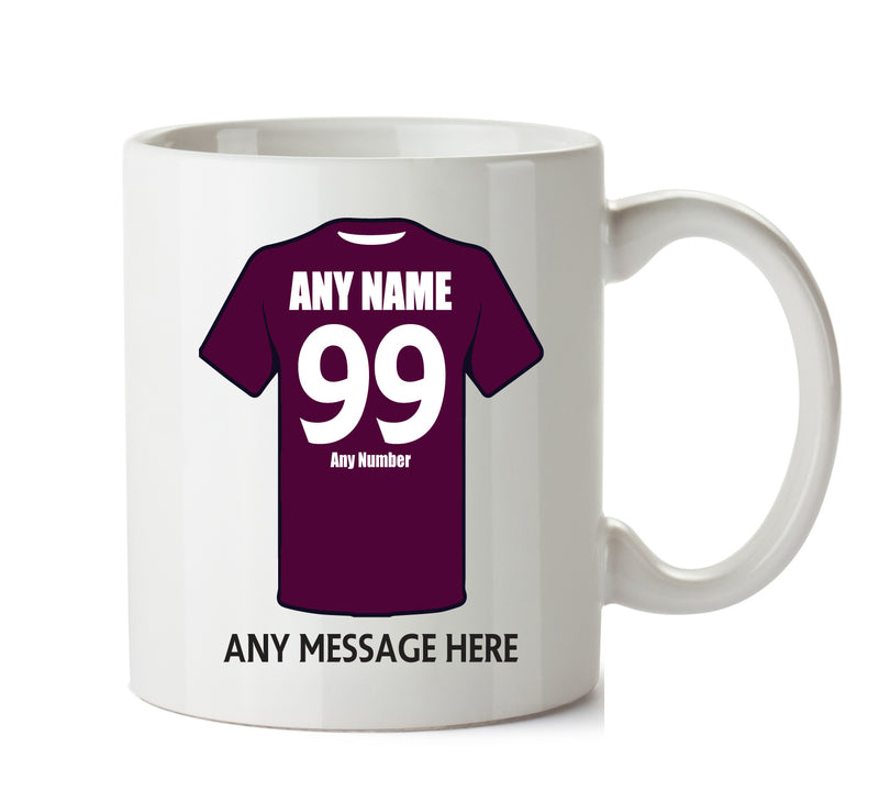 Heart Of Midlothian Football Team Mug Personalised Birthday Age And Name