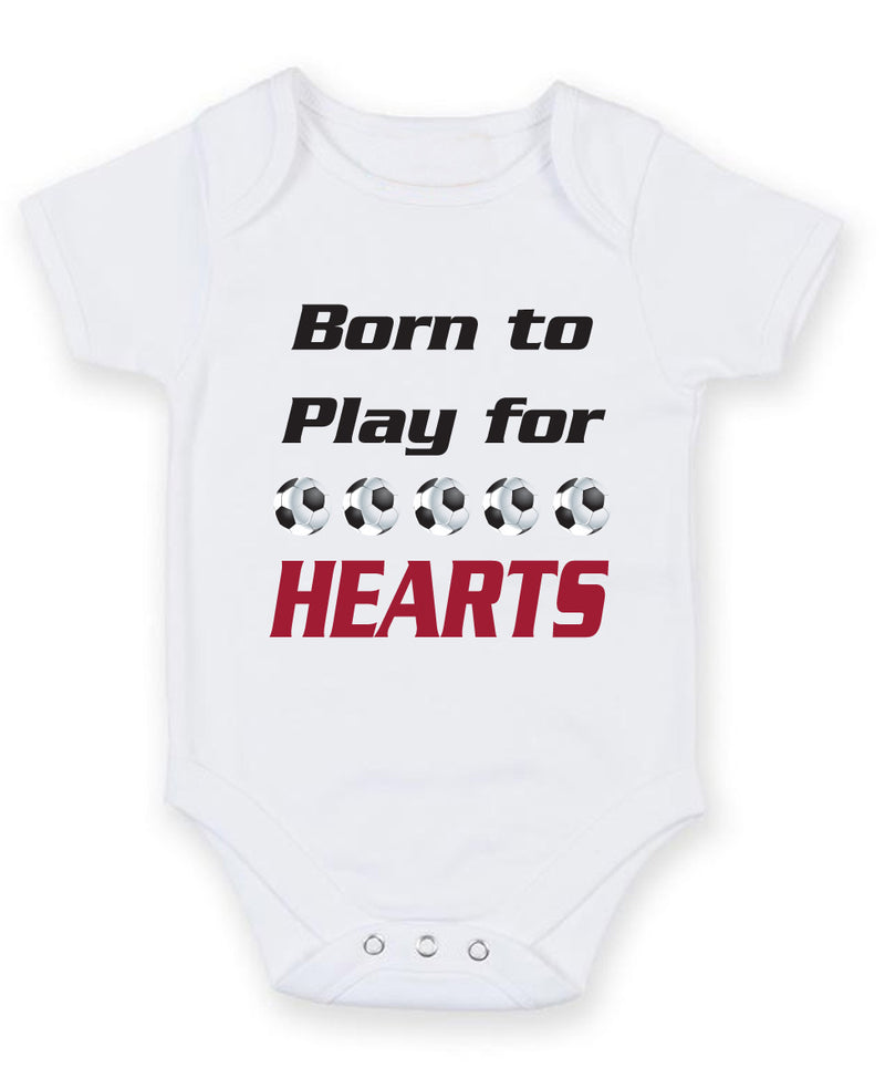 Hearts Born to Play Football Fan Baby Grow Bodysuit