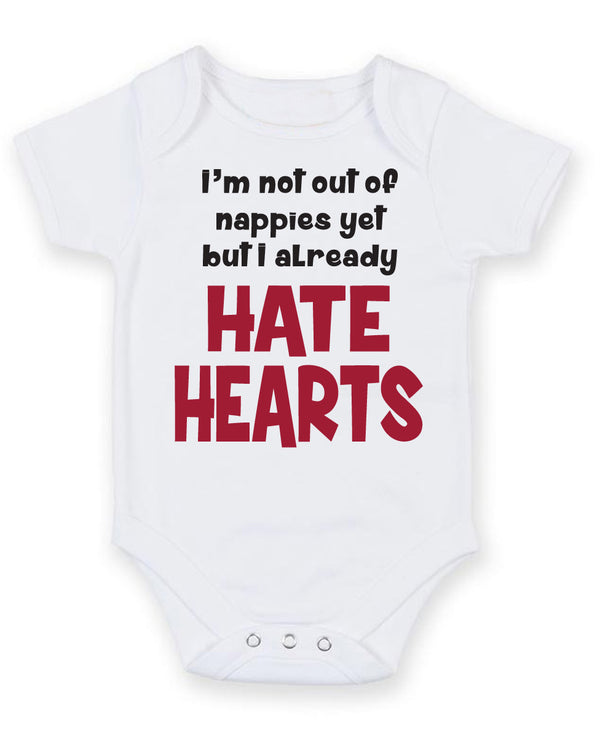 Hearts Hate Football Fan Baby Grow Bodysuit