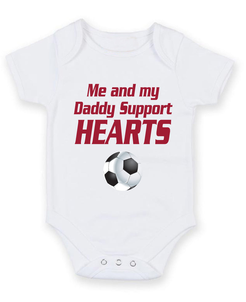 Hearts Me and my Daddy Football Fan Baby Grow Bodysuit