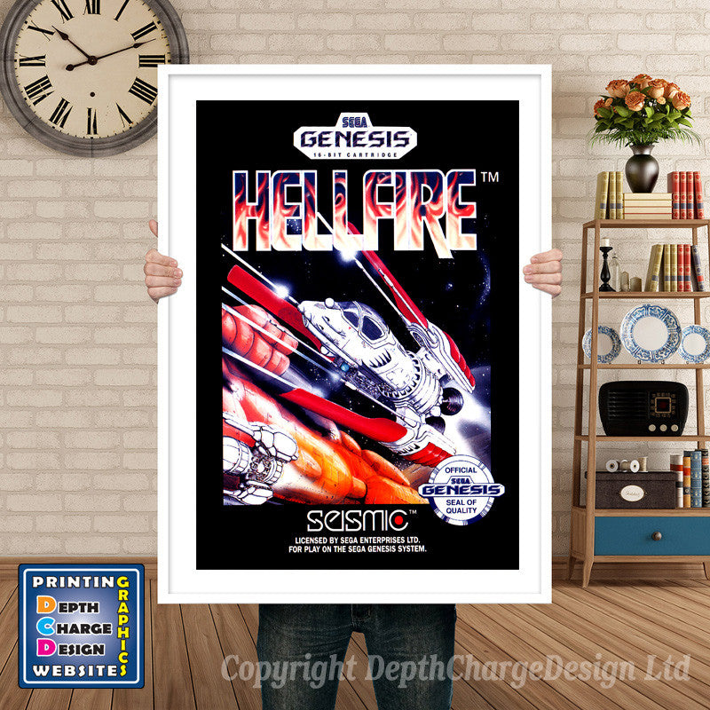 Hellfire - Sega Megadrive Inspired Retro Gaming Poster A4 A3 A2 Or A1