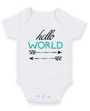 Hello World Personalised Baby Boy Girl Unisex Short Sleeve Bodysuit