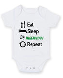 Hibernian Eat Sleep Repeat Football Fan Baby Grow Bodysuit
