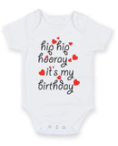 Hip Hip Hooray It's My Birthday Baby Grow Bodysuit