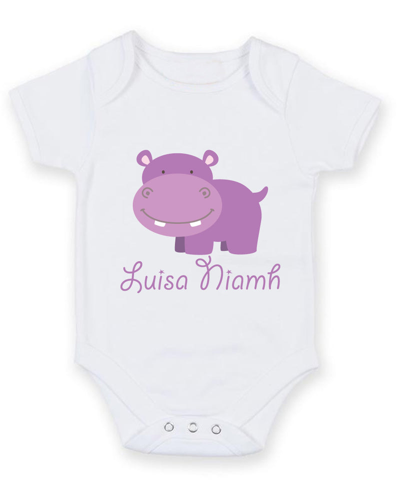 Hippo Zoo Animals. Baby Grow Bodysuit