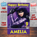 Hit Girl Theme Style Personalised Kids Inspired Movie Birthday Card (SA)