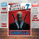 Personalised Hitman Absolution 2 Inspired Style Game Kids Inspired Birthday Card (SA)