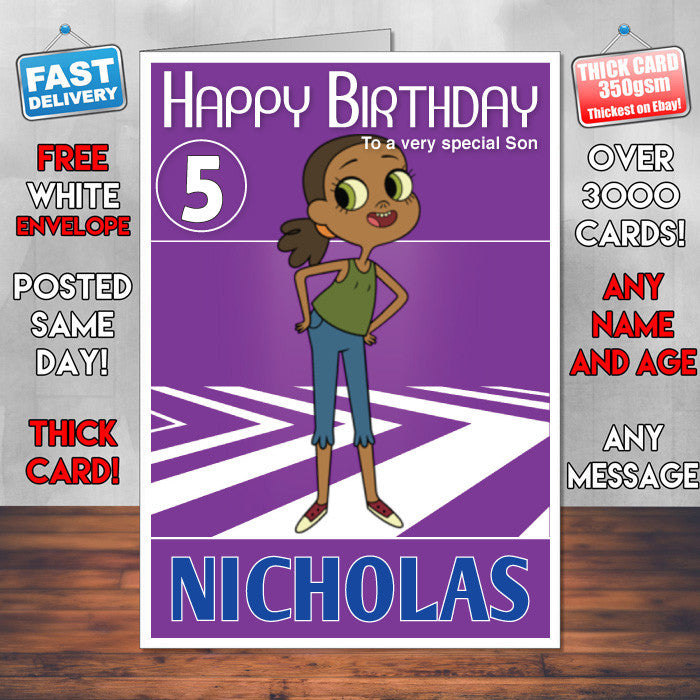 Home Adventures 1 Style Theme Personalised Kidshows Birthday Card (SA)