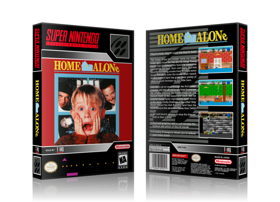 Home Alone Replacement Nintendo SNES Game Case Or Cover – SNES Replacement Game case product image 1