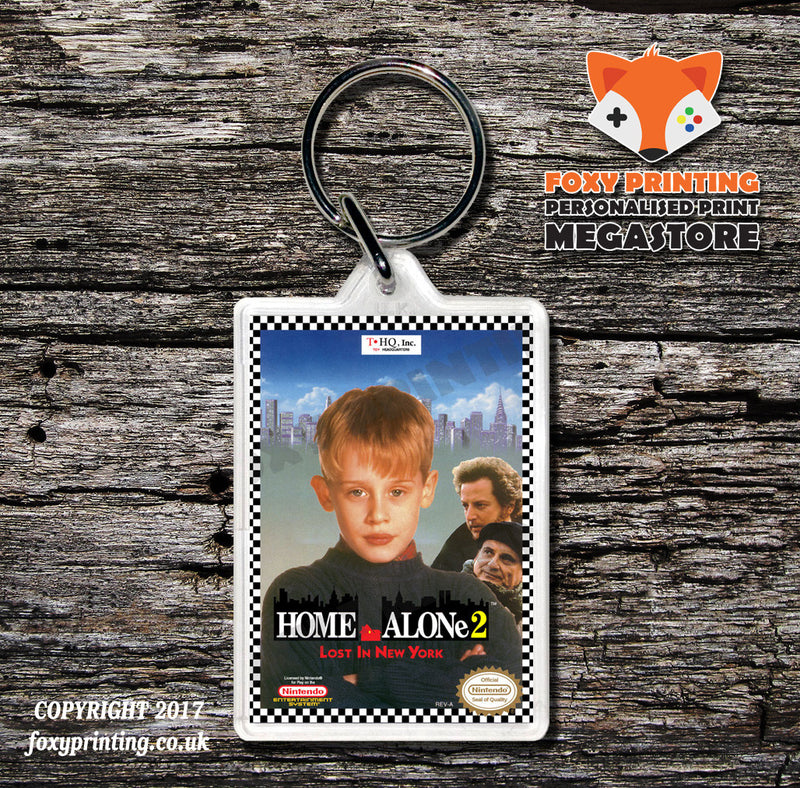 Home Alone Retro NES Game Cover Art Gaming Keyring