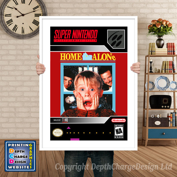 Home Alone Super Nintendo Game Inspired Theme Retro Gaming Poster