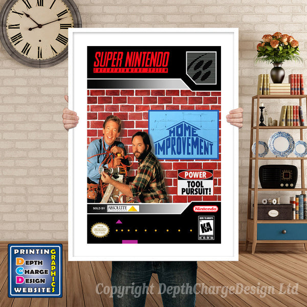 Home Improvement Super Nintendo Game Inspired Theme Retro Gaming Poster