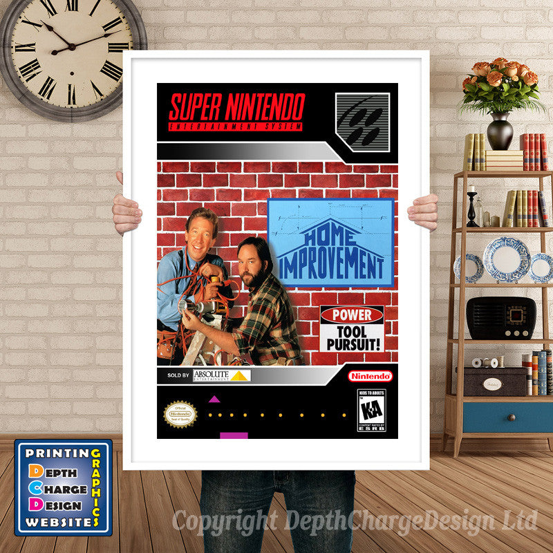 Home Improvement Super Nintendo GAME INSPIRED THEME Retro Gaming Poster A4 A3 A2 Or A1