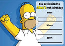 10 X Personalised Printed Homer Simpson INSPIRED STYLE Invites