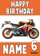 Personalised Honda Bike Birthday Card