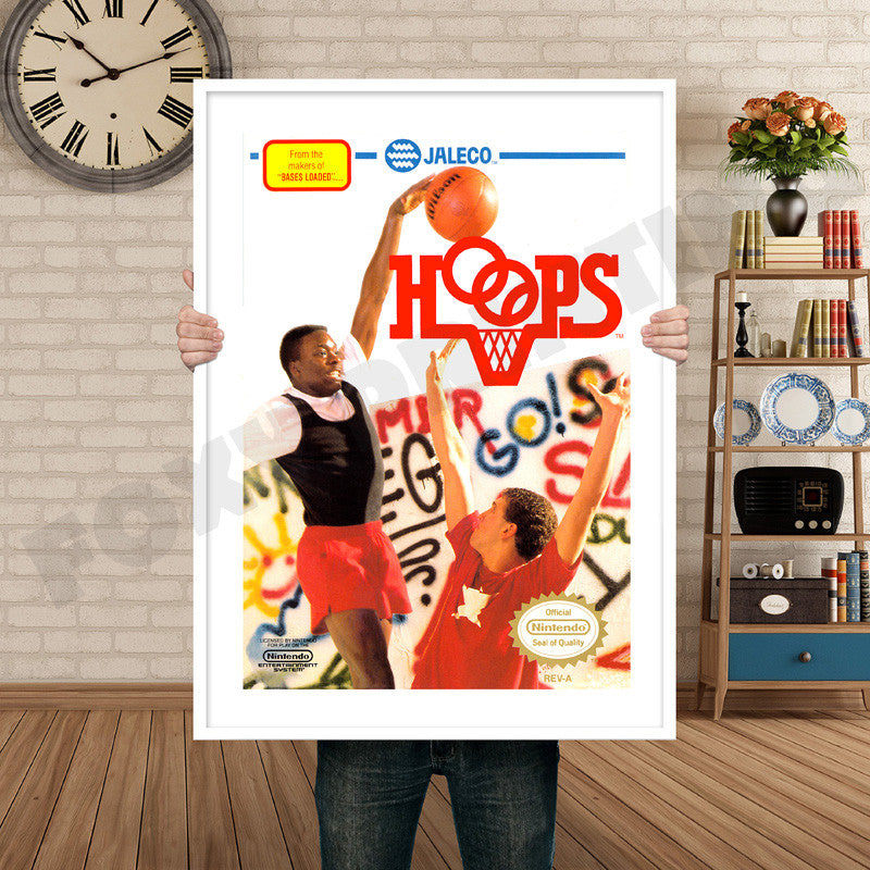 Hoops Retro GAME INSPIRED THEME Nintendo NES Gaming A4 A3 A2 Or A1 Poster Art 290
