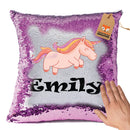 Unicorn 1 BM Personalised Pastel Pink Magic Cushion including cushion insert