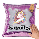 Unicorn 5 BM Personalised Pastel Pink Magic Cushion including cushion insert