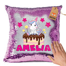 Unicorn 102 Personalised Pastel Pink Magic Cushion including cushion insert