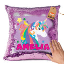Unicorn 103 Personalised Pastel Pink Magic Cushion including cushion insert