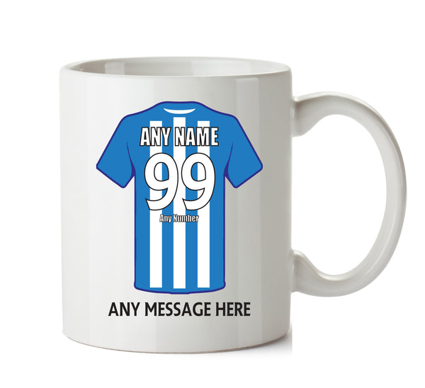 Huddersfield Town Football Team Mug - Personalised Birthday Age and Name – printed mug product image 1