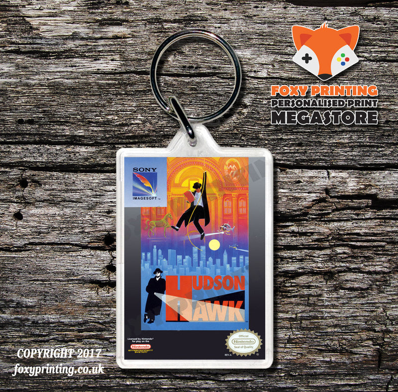 Hoops Retro NES Game Cover Art Gaming Keyring