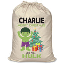 PERSONALISED Cartoon Inspired Super Hero GREEN MONSTER CHARLIE - XL Children's Christmas Santa Sack CUSTOMISE Present