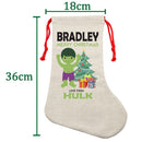 PERSONALISED Cartoon Inspired Super Hero GREEN MONSTER HIGH QUALITY Large CHRISTMAS STOCKING - Any Name you want!