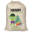 PERSONALISED Cartoon Inspired Super Hero GREEN MONSTER HENRY - XL Children's Christmas Santa Sack CUSTOMISE Present