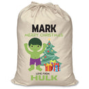 PERSONALISED Cartoon Inspired Super Hero GREEN MONSTER MARK - XL Children's Christmas Santa Sack CUSTOMISE Present
