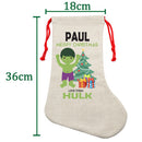 PERSONALISED Cartoon Inspired Super Hero GREEN MONSTER PAUL HIGH QUALITY Large CHRISTMAS STOCKING - Any Name you want!