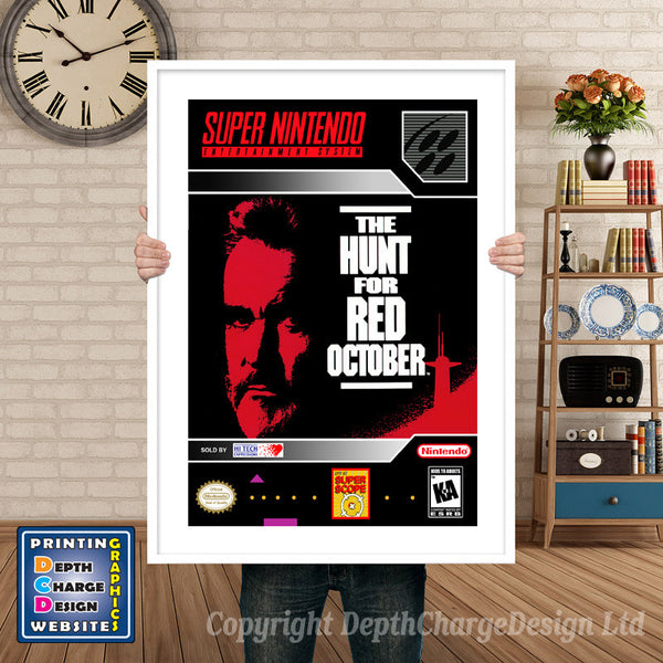 Hunt for Red October Super Nintendo Game Inspired Theme Retro Gaming Poster