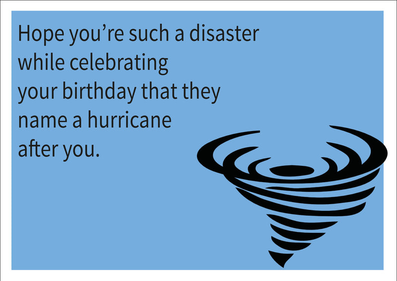 Hurricane INSPIRED Adult Personalised Birthday Card Birthday Card