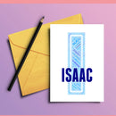 Personalised Name Word Art Poster Print Blue Letter I